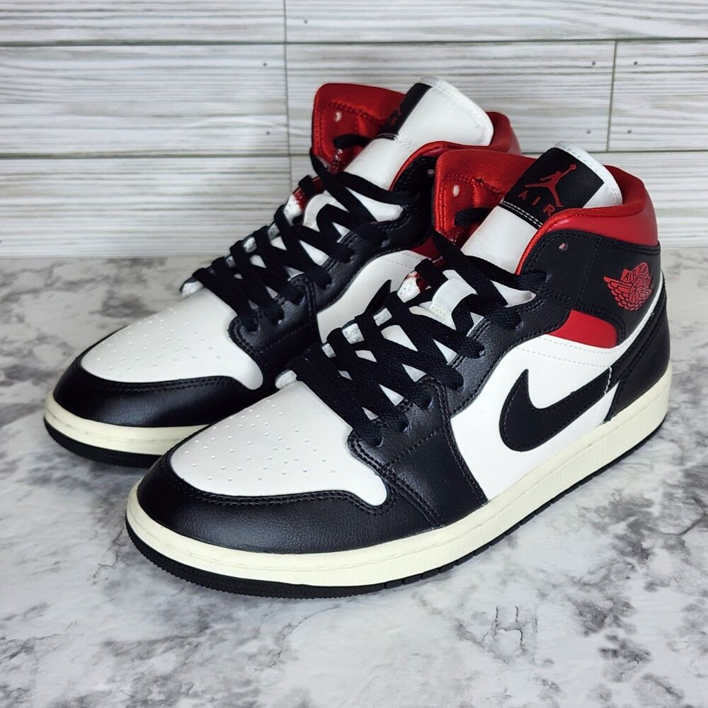 Nike Air Jordan 1 Mid Gym Red Panda Women's 11 Men's 9.5 BQ6472-061 NWOB